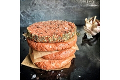 Image Plant-based meat alternative pattees.